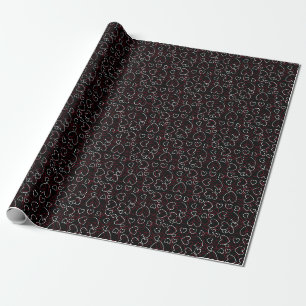 Hearts Chic av svart, röd, vit Elegant Presentpapper