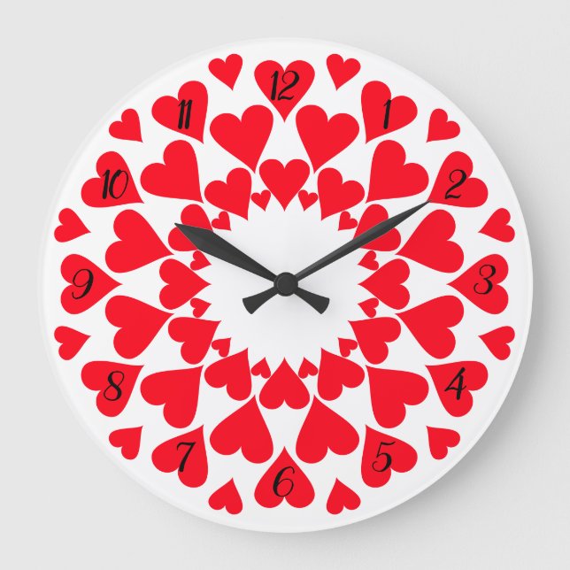 Hearts Clock Stor Klocka (Framsida)