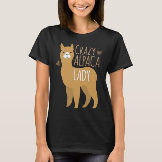Hearts Crazy Alpaca Dam Funny Cute Animal Älskare T Shirt
