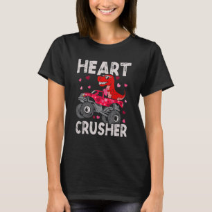 Hearts Crusher Dinosaur Rex Monster Lastbil Valent T Shirt