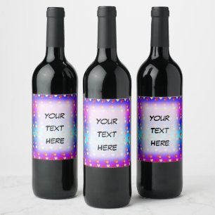 Hearts Cust. Textetiketter Vin Vinflaska Etikett