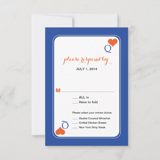 Hearts Deck of Cards OSA Bröllop Inbjudningar (Framsida)