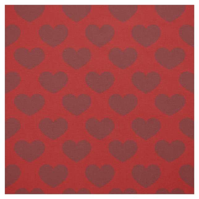 Hearts deep red mönster tyg (Provkarta)