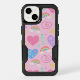 Hearts & Doodles Phone Case - Kawaii Kidcore Vibe