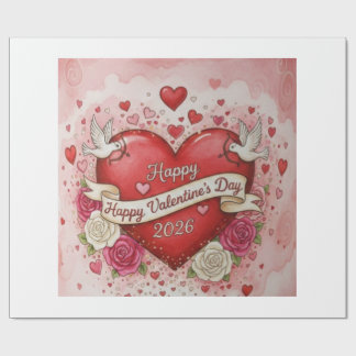 Hearts & Doves - valentine's Day 2026 Design Presentpapper