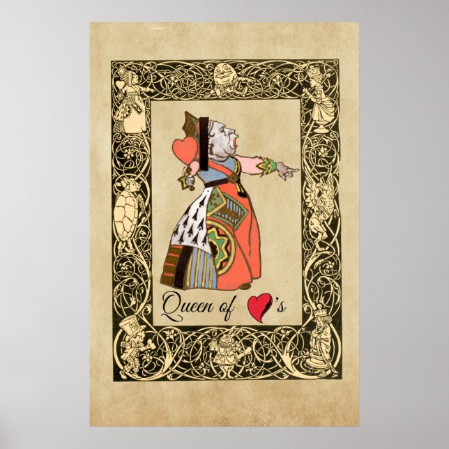 Hearts drottning , Alice's Äventyr i Wonderland Poster (Framsidan)