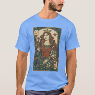 Hearts drottning - Art nouveau Rosework Porträtt T Shirt