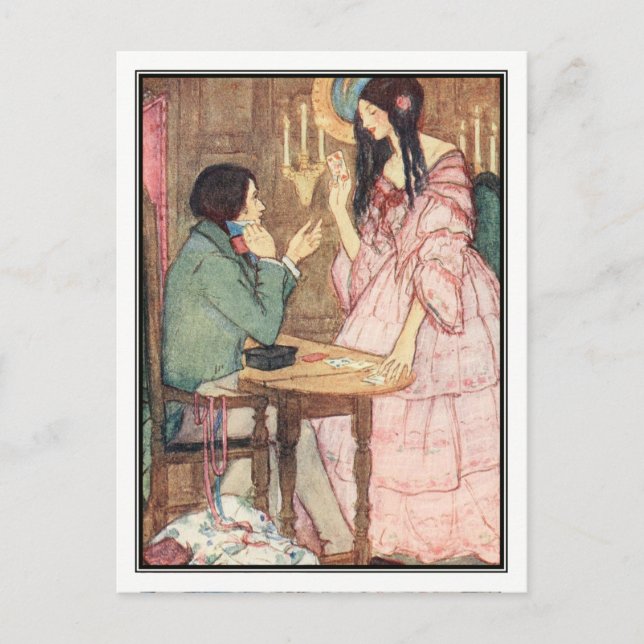 Hearts drottning av Florence Harrison Vykort (Framsida)