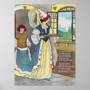 Hearts drottning gjorde några Tarts, Nursery Rhyme Poster