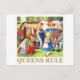 Hearts drottning säger: "Queens Rule!" Vykort