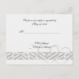 Hearts Entwed in White Silver Response Card Inbjudan Vykort