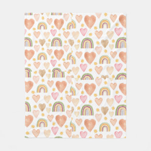 Hearts fleece filt