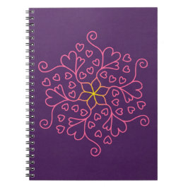 Hearts & Flowers Mandala-Inspired Anteckningsbok