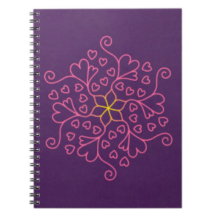 Hearts & Flowers Mandala-Inspired Anteckningsbok