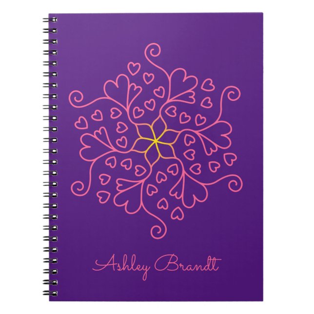 Hearts & Flowers Mandala-Inspired Anteckningsbok (Framsidan)