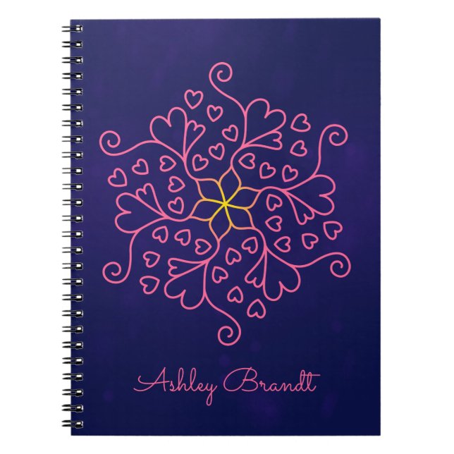 Hearts & Flowers Mandala-Inspired Anteckningsbok (Framsidan)