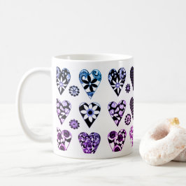 Hearts & Flowers Modern Färg Pop Kaffemugg