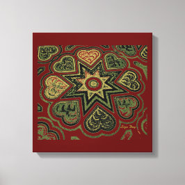 'Hearts Full of Love' Panel (Rustics) (Burgunder) Canvastryck