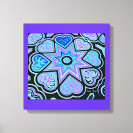 'Hearts Full of Love' Paneltryck (Ljus) (Blå) Canvastryck