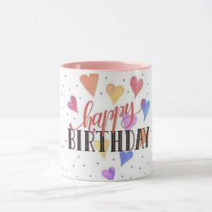 Hearts Fullt Birthday Önskemål: Grattis på födelse Mugg