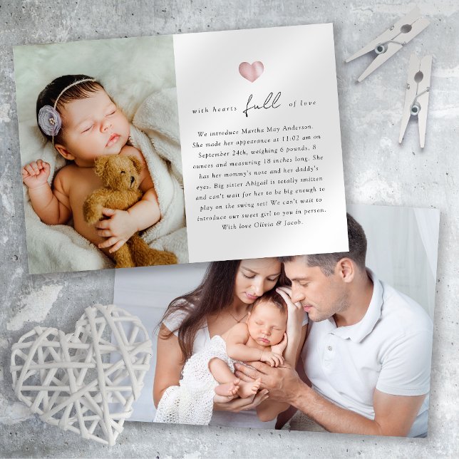 Hearts Fullt Kärlek Photo Birth Meddelande (Skapare uppladdad)