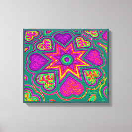 "Hearts Fullt of Kärlek" Panel Print (Brights)(Grö Canvastryck