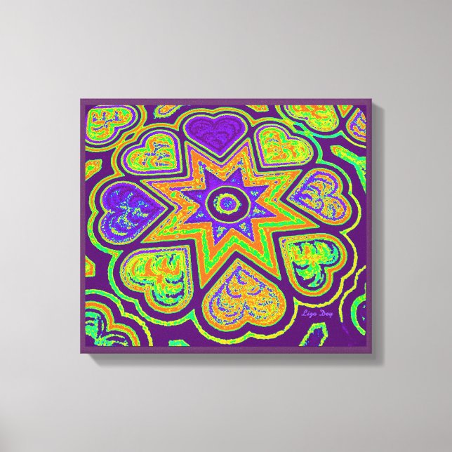 "Hearts Fullt of Kärlek" Panel Print (Brights)(Prp Canvastryck (Framsida)