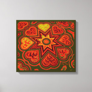 "Hearts Fullt of Kärlek" Panel Prnt (Rustics) (Ora Canvastryck