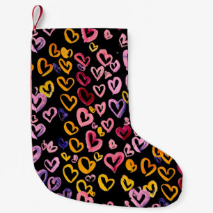 Hearts Galore: Watercolor Seamless Mönster Liten Julstrumpa