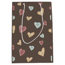Hearts Gift Bags - Brown
