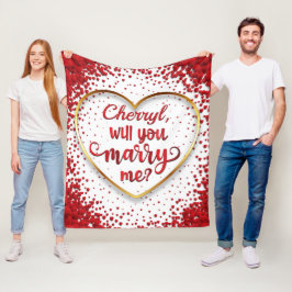 Hearts Giftermål Frieri Kan du gifta mig med mig? Fleecefilt