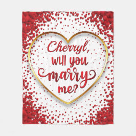 Hearts Giftermål Frieri Kan du gifta mig med mig? Fleecefilt