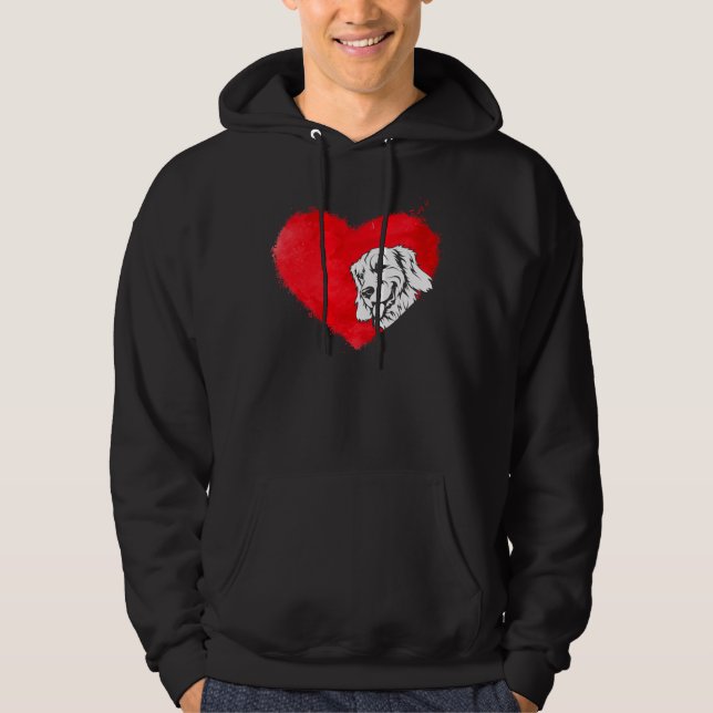 Hearts Golden Retriever Hund Puppy Hoodie (Framsida)