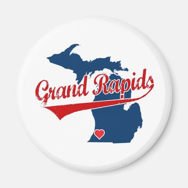 Hearts Grand Rapids Michigan Magnet (Framsidan)