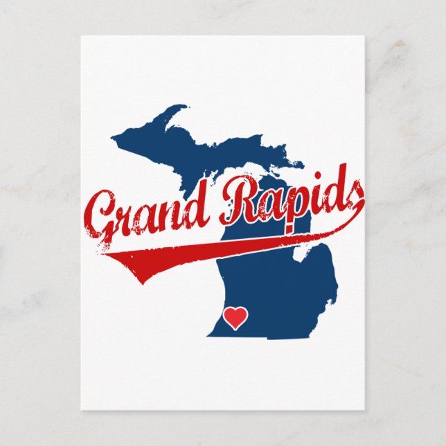Hearts Grand Rapids Michigan Vykort (Framsida)