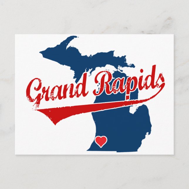 Hearts Grand Rapids Michigan Vykort (Framsida)