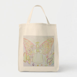 Hearts Guardian Angel Art Tote Bag Tygkasse