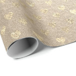 Hearts Guld Foxier Parly Titanium Ivory Glitter Presentpapper<br><div class="desc">Minimalism och elegance Glam och Chic Delikat Wrapping Papper</div>