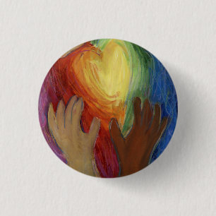 Hearts & Händer Diversity Hearts DEl Button eller Knapp