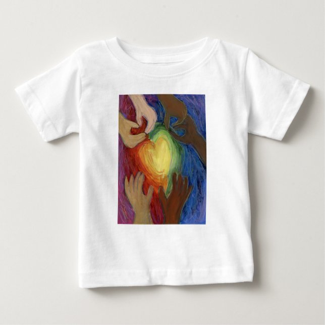 Hearts & Händer Kärlek Diversity Art Art Anpassnin T Shirt (Framsida)