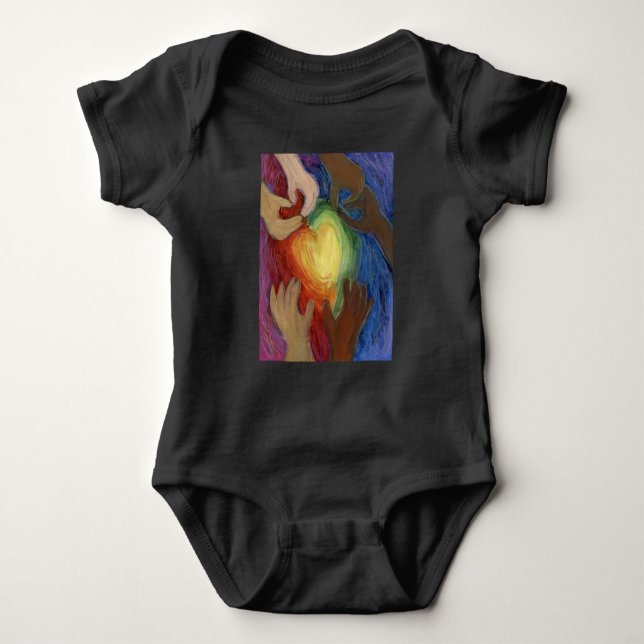 Hearts & Händer Kärlek Diversity Art Art Anpassnin T Shirt (Framsida)