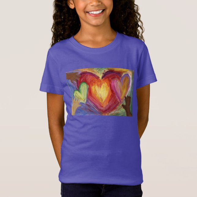 Hearts & Händer Kärlek Diversity Art Art Anpassnin T Shirt (Framsida)