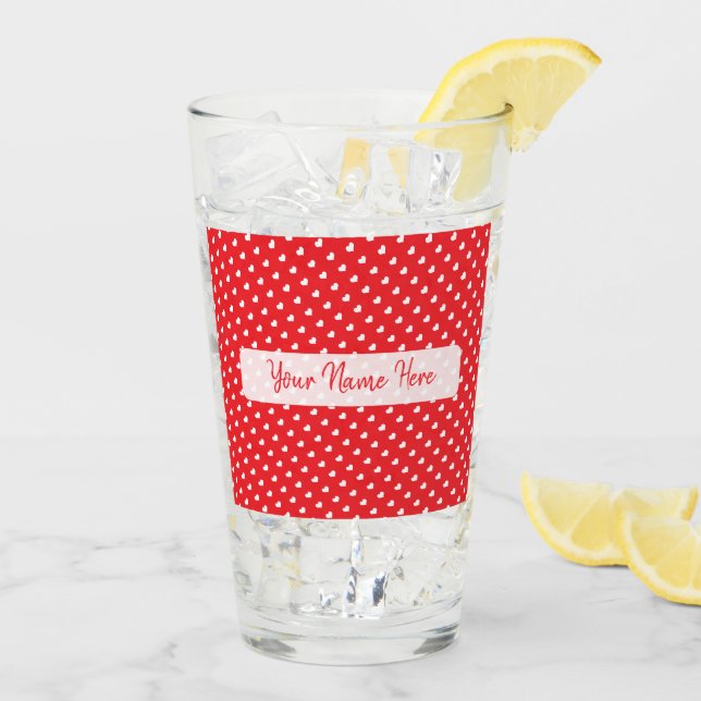 Hearts Happy Valentine’s Day Modern Love Pattern Glaskopp (Bakside Is)