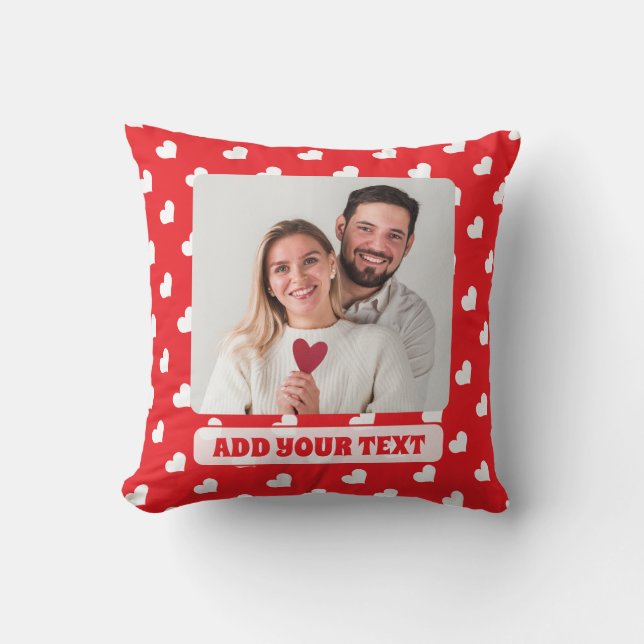 Hearts Happy Valentine’s Day Modern Love Pattern Kudde (Framsida)