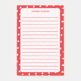 Hearts Happy Valentine’s Day Modern Love Pattern Post-it Block