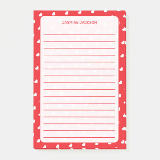 Hearts Happy Valentine’s Day Modern Love Pattern Post-it Block