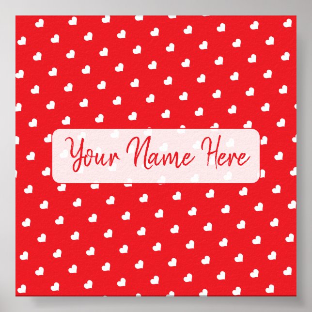 Hearts Happy Valentine’s Day Modern Love Pattern Poster (Framsidan)