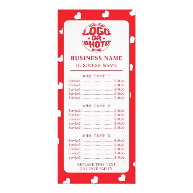 Hearts Happy Valentine’s Day Modern Love Pattern Reklamkort (Framsidan)