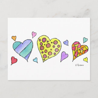 Hearts Hearts Vykort