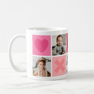 Hearts, Hugs och Kisses Multi-Photo Coffee Mugg